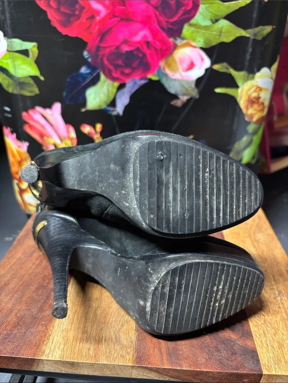 Michael Kors Black Suede High-Heel Ankle Boots